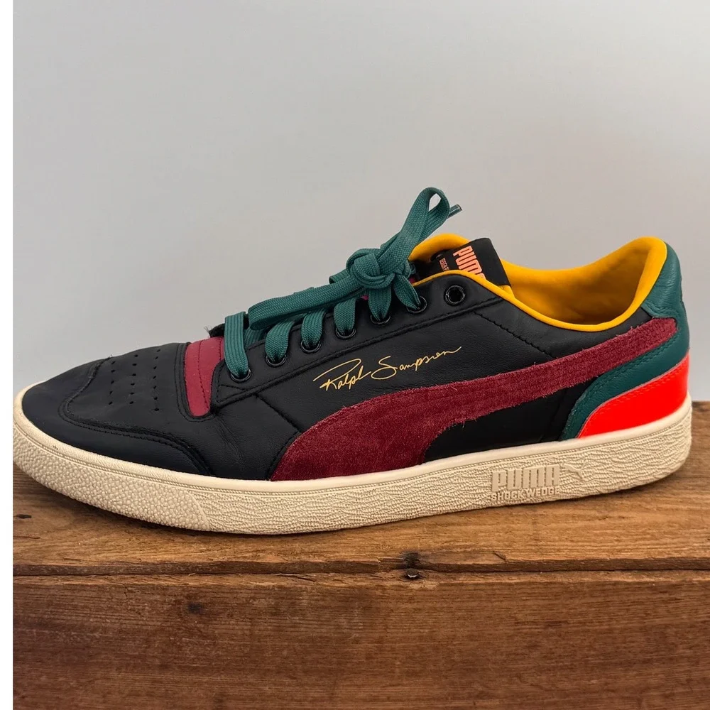 Puma Ralph Sampson Low Black History Month Mens 10.5 Retro Black 374685-01
